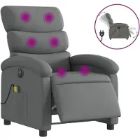 vidaXL Massagesessel Elektrisch Dunkelgrau Stoff