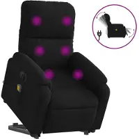 vidaXL Massagesessel Aufstehhilfe Elektrisch Schwarz Mikrofasergewebe