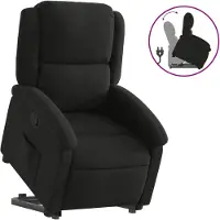 vidaXL Relaxsessel mit Aufstehhilfe Schwarz Stoff