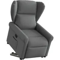 vidaXL Relaxsessel mit Aufstehhilfe Dunkelgrau Stoff