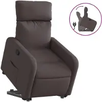 vidaXL Relaxsessel mit Aufstehhilfe Dunkelbraun Stoff