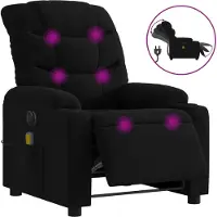 vidaXL Massagesessel Elektrisch Schwarz Stoff