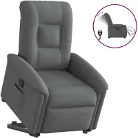 vidaXL Relaxsessel mit Aufstehhilfe Elektrisch Dunkelgrau Stoff