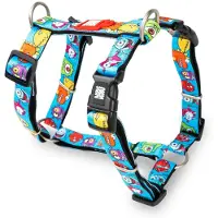 Max & Molly H-Form Hundegeschirr, Neopren, M, gepolstert, Little Monsters