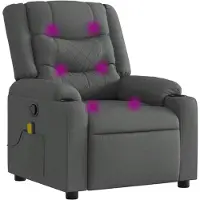 vidaXL Massage-Relaxsessel, Stoff, Dunkelgrau