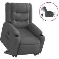 vidaXL Relaxsessel mit Aufstehhilfe Elektrisch Dunkelgrau Stoff