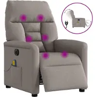 vidaXL Massagesessel Elektrisch Taupe Stoff