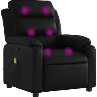 vidaXL Massage-Relaxsessel, Kunstleder, Schwarz