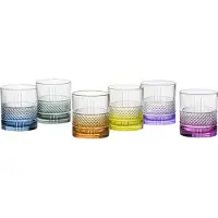 RCR Crystal Satz von 6 Gläsern Brillante Glas in verschiedenen Farben 34cl