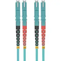 Helos LWL Patchkabel OM3 Duplex E2000 (LSH)-E2000 (LSH) 50/125µm aqua 3m