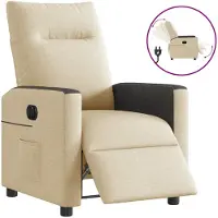 vidaXL Relaxsessel Elektrisch Creme Stoff