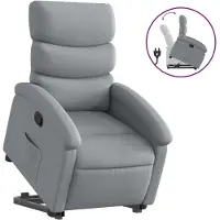 vidaXL Relaxsessel mit Aufstehhilfe Hellgrau Stoff