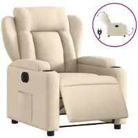 vidaXL Relaxsessel Elektrisch Creme Stoff