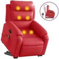 vidaXL Massagesessel mit Aufstehhilfe Rot Kunstleder