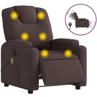 vidaXL Massagesessel Elektrisch Dunkelbraun Stoff
