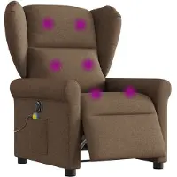 vidaXL Massagesessel Elektrisch Braun Stoff