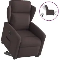 vidaXL Relaxsessel mit Aufstehhilfe Elektrisch Dunkelbraun Stoff