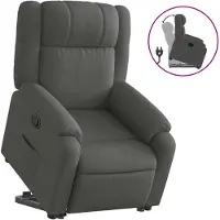 vidaXL Relaxsessel mit Aufstehhilfe Dunkelgrau Stoff