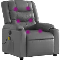 vidaXL Massagesessel Grau Kunstleder