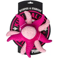 Kiwi Hunde-Spielzeug 2 in 1 Oktopus & Seestern Rosa