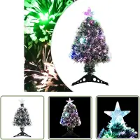 The Living Store Weihnachtsbaum mit LEDs Grün und Weiß 64 cm Fiberoptik