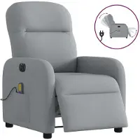 vidaXL Massagesessel Elektrisch Hellgrau Stoff