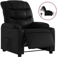 vidaXL Relaxsessel Elektrisch Schwarz Kunstleder