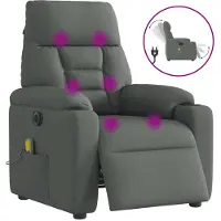 vidaXL Massagesessel Elektrisch Dunkelgrau Stoff