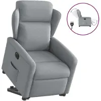 vidaXL Relaxsessel mit Aufstehhilfe Elektrisch Hellgrau Stoff