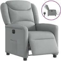 vidaXL Relaxsessel Elektrisch Hellgrau Stoff