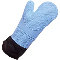 Hygostar Ofenhandschuh Heattec, blau, bis 250°C hitzebeständig, aus Silikon, rutschfest, 2 Stück