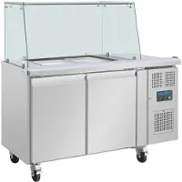 Polar U-Serie Premium Zweitürige Saladette Thekenkühlschrank der mit Schutz