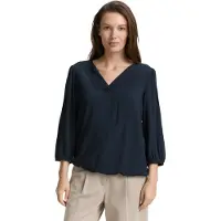 Tom Tailor Shirtbluse , Damen, Gr. 36, blau (lunar eclipse), Web, Obermaterial: 100% Viskose, bedruckt, regular fit taillenbedeckt, V-Ausschnitt, elastischer Bund, Blusen Shirtbluse, mit All-Over Print
