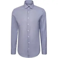 Seidensticker Businesshemd "Schwarze Rose", Herren, Gr. M (39), normale Ärmellängen, dunkelblau, 100% Baumwolle, bedruckt, slim fit, 2-Knopf-Manschette, Hemden Businesshemd, Slim 1/1 Kentkragen Druck