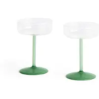 HAY - Tint Champagnerglas H12.5 cm - 2er-Set (Transparent & Grün)