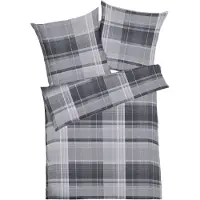 Kaeppel JERSEY Bettwäsche mit Reißverschluss, aus 100 % Baumwolle Tonight Plaid grau 1x135/200 1x80/80
