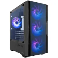 CoolBox GM220 MPFusion, Micro Tower, PC, Schwarz, micro ATX, Mini-ITX, Kunststoff, Stahl, Gehärtetes Glas, Gaming