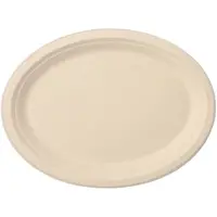 Papstar 50 Teller, Zuckerrohr `pure` oval 26 cm x 20 cm x 2 cm natur