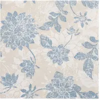 Papstar 50 Servietten `ROYAL Collection` 1/4-Falz 40 cm x 40 cm arktikblau `Flowers`