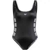 Roxy Badeanzug "Mineral", Damen, Gr. L, grau (anthrazit morockin vibes swim), Recycling-Polyester, Badeanzüge Badeanzug