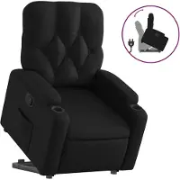 vidaXL Relaxsessel mit Aufstehhilfe Schwarz Kunstleder