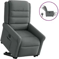 vidaXL Relaxsessel mit Aufstehhilfe Elektrisch Dunkelgrau Stoff