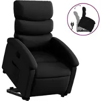 vidaXL Relaxsessel mit Aufstehhilfe Schwarz Kunstleder