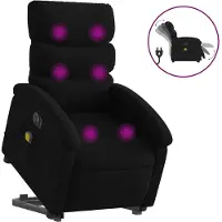 vidaXL Elektrischer Massagesessel mit Aufstehhilfe Schwarz Stoff