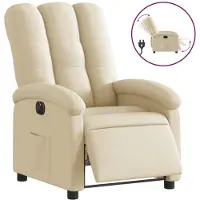 vidaXL Relaxsessel Elektrisch Creme Stoff