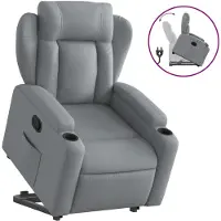 vidaXL Relaxsessel mit Aufstehhilfe Hellgrau Stoff