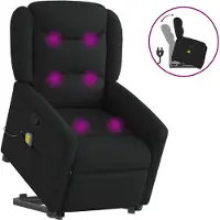 vidaXL Massagesessel mit Aufstehhilfe Schwarz Stoff