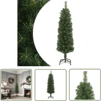 The Living Store Künstlicher Weihnachtsbaum Schlank mit Ständer Grün 120 cm PVC