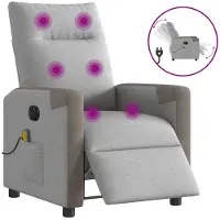 vidaXL Massagesessel Elektrisch Wolkengrau Stoff