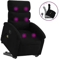 vidaXL Massagesessel mit Aufstehhilfe Schwarz Stoff